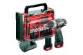 METABO Akku-Bohrschrauber PowerMaxx BS Basic Set (600080710)+41-teil. Mobiler Werkstatt;Kunststoffkoffer;12V 2x2Ah Li-Power+LC40