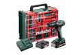 METABO Akku-Schlagbohrschrauber SB 18 Set (602245710) + 78-teil. Mobiler Werkstatt; Kunststoffkoffer; 18V 2x2Ah Li-Power+SC30