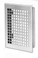 UPMANN grille de ventilation en tôle d'acier 10x10cm cadre d'installation/FD/RAL9016 - 56252