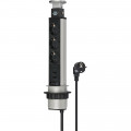 Brennenstuhl Tower Power USB-Charger Tischsteckdosenleiste 3-fach + 2 USB Ladebuchsen 2m, in Tischplatte versenkbar - 1396200013