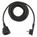 Brennenstuhl Kurzverlängerungsleitung mit Winkel-Flachstecker 5m H05VV-F3G1,5 schwarz - 1168980050