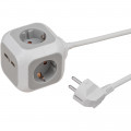 Brennenstuhl Steckdosenwürfel 4fach + USB 1,4m (H05VV-F3G1,5) - 1150100
