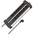 Brennenstuhl Premium-Alu-Line Technik Steckdosenleiste 12-fach Duo schwarz 3m H05VV-F 3G1,5 6-fach schaltb. - 1391000912