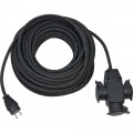 Brennenstuhl Verl.-Kabel 25m H07RN-F3G1,5 schwarz (mit 3-fach Gummikupplung <IP44>) - 1167820301