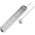 Brennenstuhl estilo Ecksteckdosenleiste mit USB-Ladefunktion 6-fach silber/weiß - 1153590620