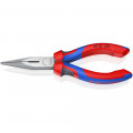 KNIPEX (25 02 160 SB) Flachrundzange mit Schneide (Radiozange) mit Comfort-Griffen schwarz atramentiert