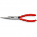 KNIPEX (26 11 200 SB) Flachrundzange mit Schneide (Storchschnabelzange) mit Kunststoff überzogen schwarz atramentiert