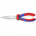 KNIPEX (26 15 200 SB) Flachrundzange mit Schneide (Storchschnabelzange) mit Comfort-Griffen verchromt