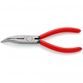 KNIPEX (25 21 160 SB) Flachrundzange mit Schneide (Radiozange) mit Kunststoff überzogen schwarz atramentiert