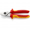 KNIPEX (95 16 165 SB) Kabelschere isoliert mit Mehrkomponenten-Hüllen, VDE-geprüft verchromt