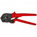 KNIPEX (97 52 05 SB) Crimpzange auch für Zweihandbedienung mit rutschhemmenden Kunststoff-Hüllen brüniert