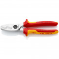 KNIPEX (95 16 200 SB) Kabelschere mit Doppelschneide isoliert mit Mehrkomponenten-Hüllen, VDE-geprüft verchromt