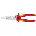 KNIPEX (13 96 200 SB) Elektro-Installationszange isoliert mit Mehrkomponenten-Hüllen, VDE-geprüft verchromt