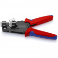 KNIPEX (12 12 13) Präzisions-Abisolierzange mit Formmessern mit Mehrkomponenten-Hüllen brüniert