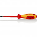 KNIPEX (98 25 02 SLS) Schraubendreher (Slim) PlusMinus Pozidriv® isolierender Mehrkomponenten-Griff, VDE-geprüft brüniert