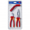 KNIPEX (00 31 30 BK V01) Elektro-Installationsset 1 x 13 86 200, 1 x 16 95 01 SB, 1 x 70 06 160