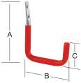 VORMANN Wandhaken (rotgummi Ausladung 150 mm / Stahl verzinkt) - 001451006BL