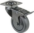 BS ROLLEN Lenkrolle mit Totalfeststeller (Rad-Ø 75mm Tragfähigkeit 75kg/mit Anschraubplatte&Totalfeststeller) - A820.A85.075.06
