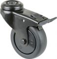 BS ROLLEN Lenkrolle mit Totalfeststeller (Rad-Ø 75 mm Tragfähigkeit 75kg/Rückenloch 10,2 mit Totalfeststeller) - A821.A85.075.06