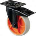 BS ROLLEN Lenkrolle mit Totalfeststeller (Rad-Ø 125 mm Tragfähigkeit 120 kg / mit Feststeller Gummi) - L820.B44.126.02