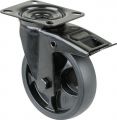 BS ROLLEN Lenkrolle mit Totalfeststeller (Rad-Ø 125 mm Tragfähigkeit 120 kg / mit Feststeller Gummi) - L820.B44.126.06