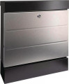 ASW Briefkasten-Set (Höhe 405 mm Breite 364 mm Tiefe 110 mm / schwarz/Edelstahl Edelstahl) - NewYork 6850 B+S