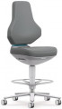 Bimos Arbeitsdrehstuhl (Sitz-Stopp-Rollen und Fußring / Skintec grau) - 9175R-4002