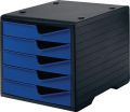 GRAF Ablagebox (5 Schubladen schwarz/blau / Polystyrol H255xB270xT340 mm) - 275-8430.3591