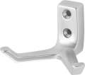 Hermeta Mantelhaken (zweifach Ausladung 55 mm / Aluminium silberfarbig eloxiert) - 0033-01E