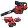 FLEX Akku-Kettensäge 18 V + Akku 8,0 Ah mit Ladegerät GCS 35 2x18-EC + P-Set 18-88 R - 534497