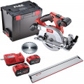 FLEX Akku-Handkreissäge 18 V + Akku 8,0 Ah mit Ladegerät CS 62 18.0-EC + P-Set inkl. Schiene - 534501