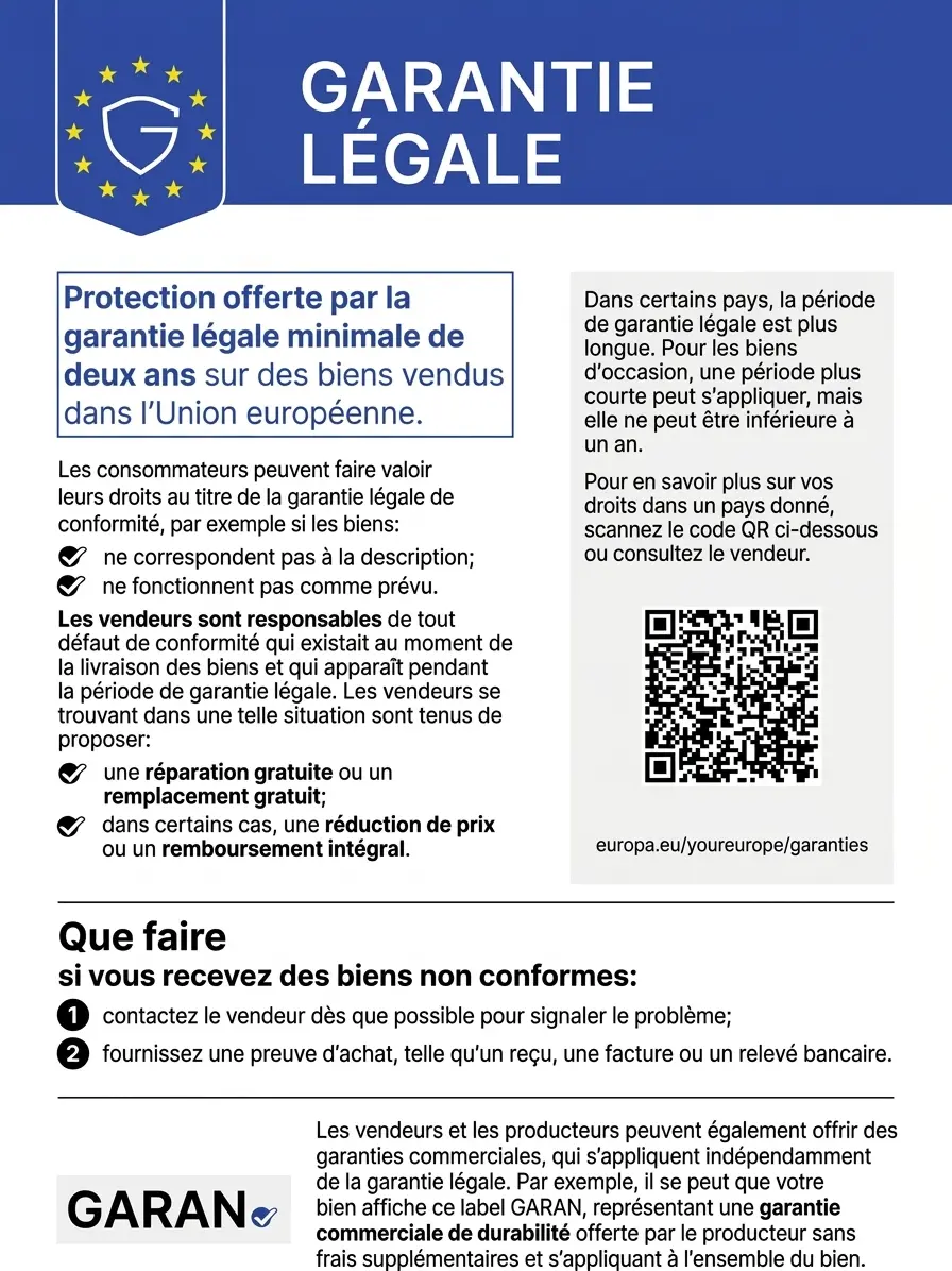 gesetzliche Gewährleistung Label