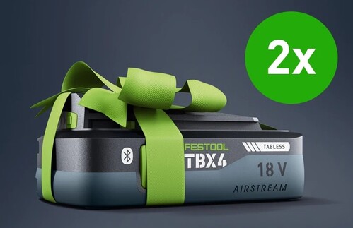 Festool 18V-Akkupack gratis TBX4 2 Stück