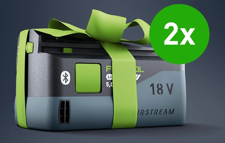 Festool 18V-Akkupack gratis HighPower 5,0 Ah