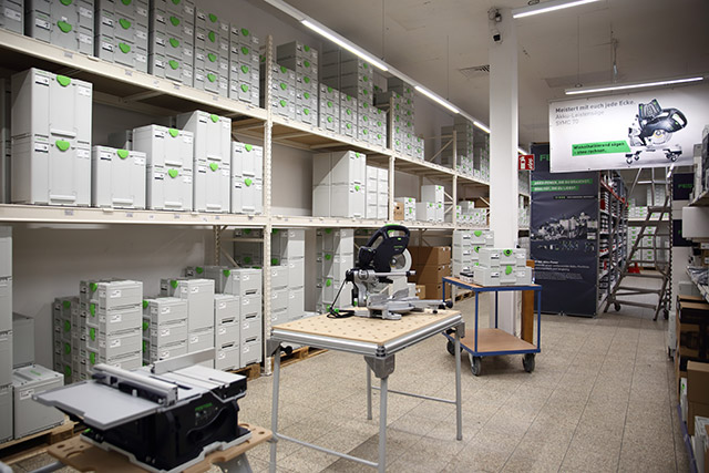 großes Festool Lager bei Rubart in Dortmund