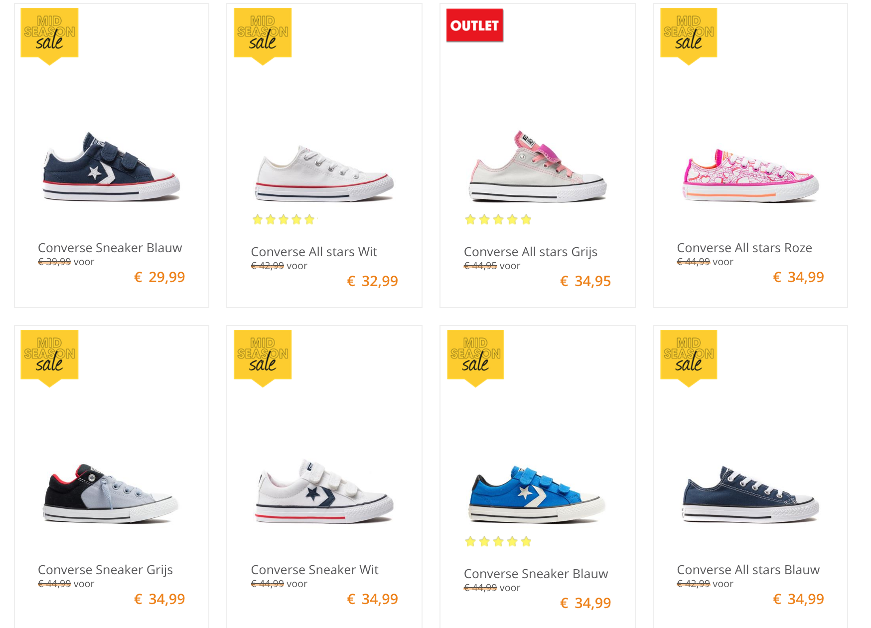 Converse All Stars vanaf €24,99