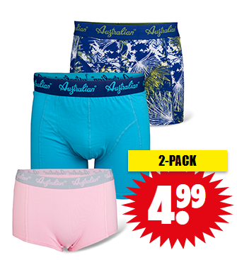 Australian boxershorts 2-pack voor €4,99