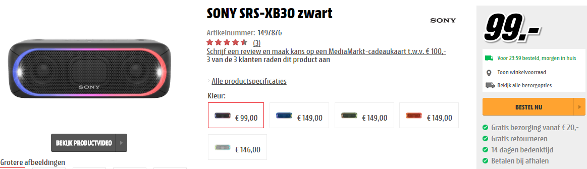 sony srs xb30 media markt