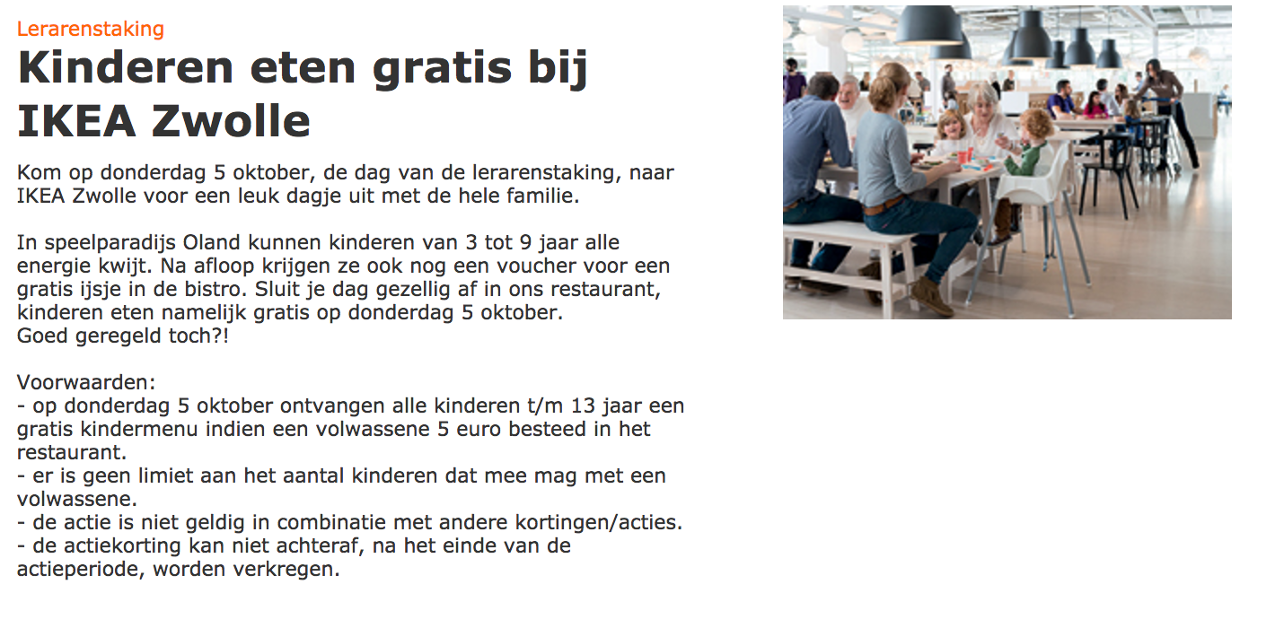 Gratis Kindermenu + ijsje bij IKEA Zwolle