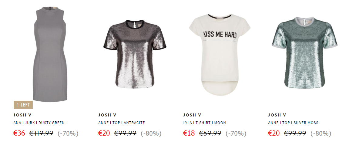Josh V 70-80% korting