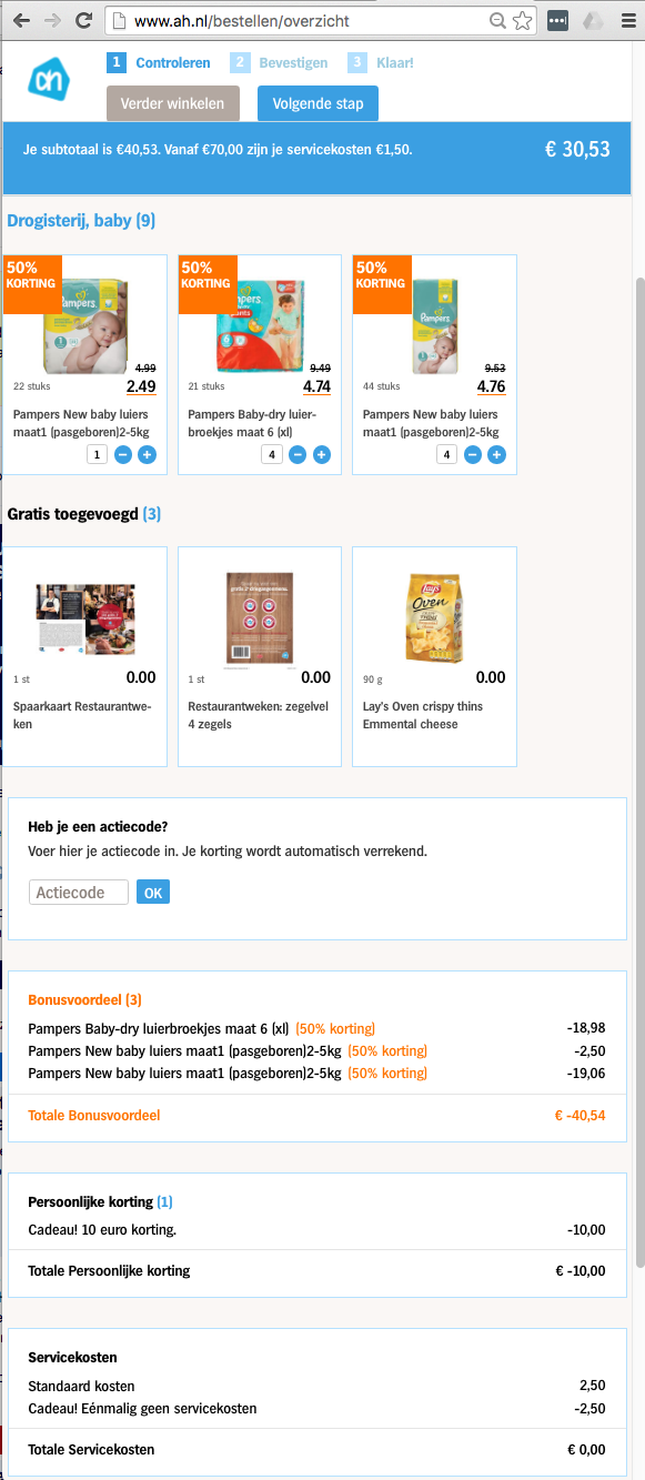 Kortingscode Albert Heijn voor 10 euro PickUp Punt Albert Heijn