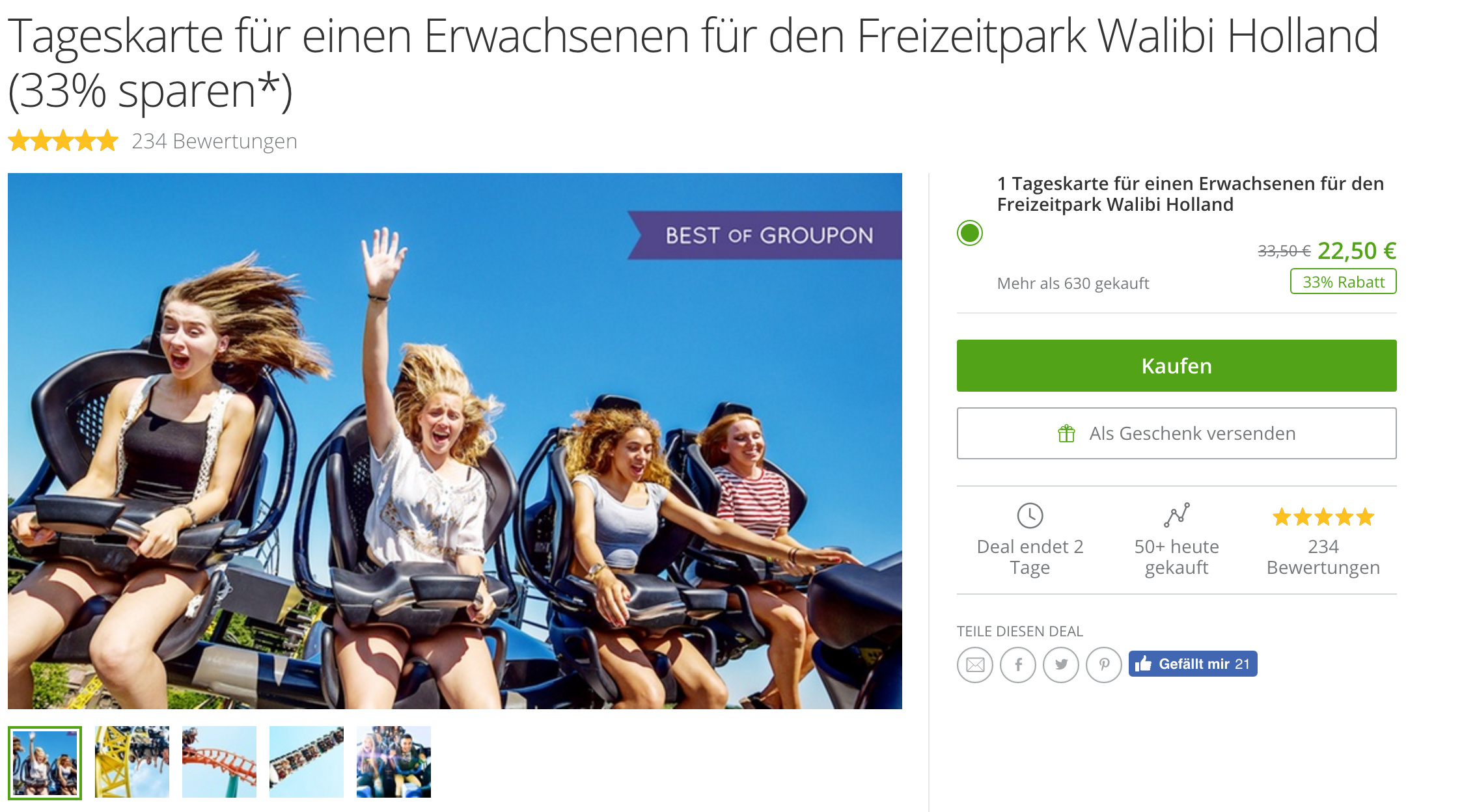 Tickets Walibi Holland voor €22,50