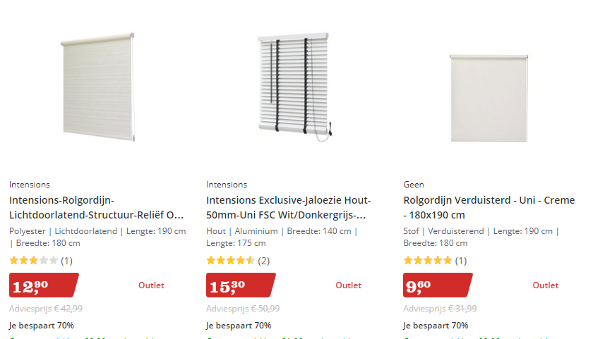 Bol.com Sale 70% korting op rolgordijnen, kant & klaar gordijnen ... Bol.com Sale 70% korting op rolgordijnen, kant & klaar gordijnen ...