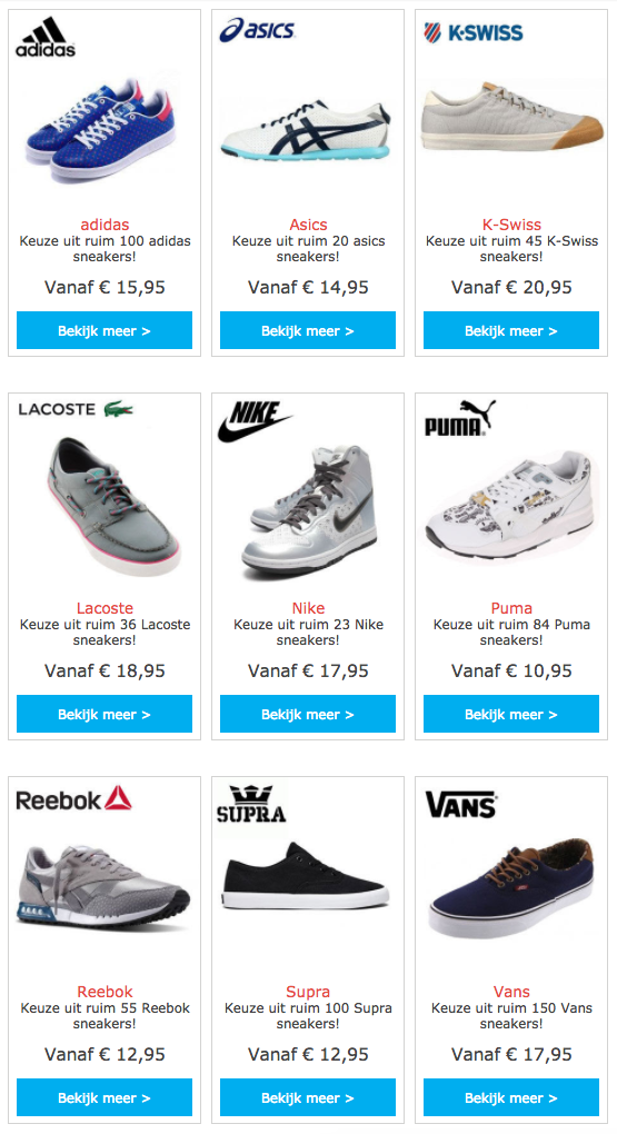 Sneaker deals vanaf €10,95