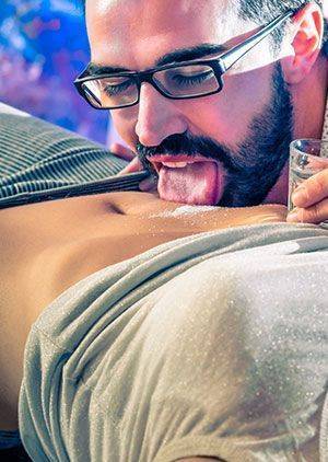 Body shots and strip show
