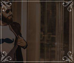 guy ripping open his short like a super hero