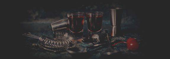 shot glasses on a table