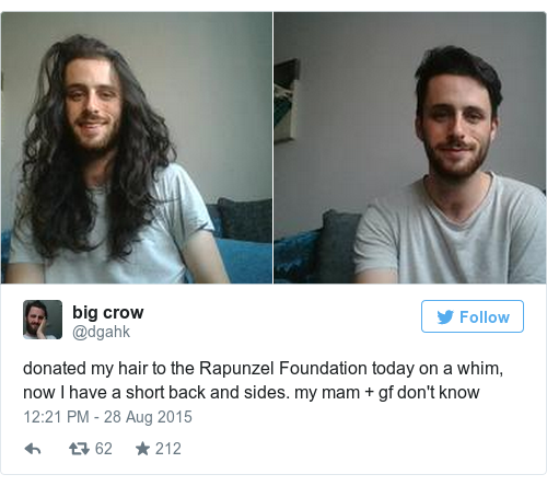 A Dundalk Lad Cut Off His Ridiculously Long Hair And The Reason Why A Dundalk Lad Cut Off His Ridiculously Long Hair And The Reason Why Will Warm Your Heart