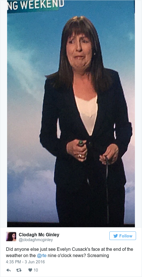 evelyn cusack was caught rapid making the best whoops face ever
