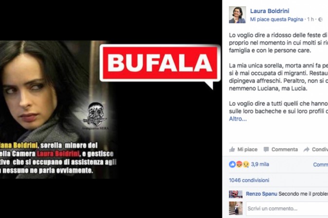 Risultati immagini per fake news boldrini